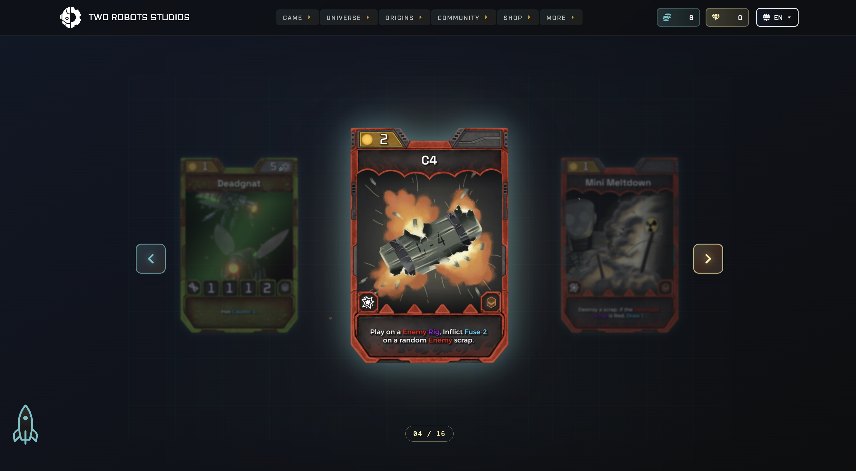 Two Robots: Unleashed hand-drawn card art — original faction card illustrations showing the full card design with hand-illustrated artwork